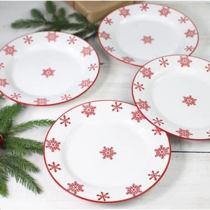 Euro Ceramica - Colección Winterfest Platos de Cena Navidad (Juego de 4") - Imagen 1 de 5