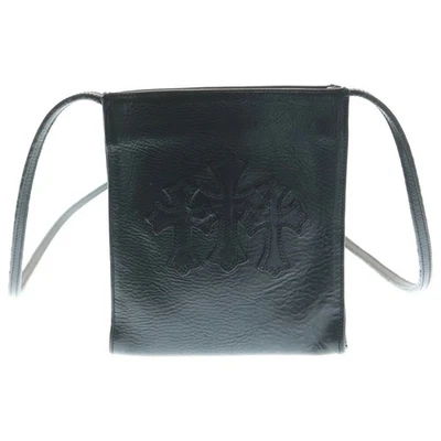 CHROME HEARTS Q PKT 3CEME CRS Square Pocket 3 Cross Patch Leather Shoulder Used - Image 1 of 4