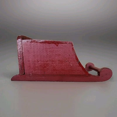 Trineo de madera tallada a mano primitivo trineo casa de muñecas muebles decorativos  Foto 1 de 4