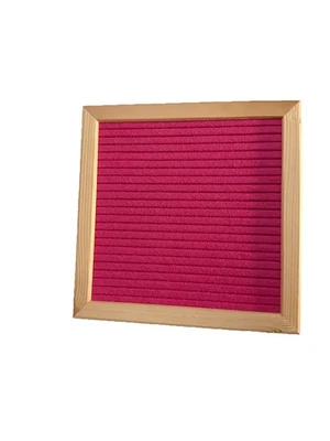 Wood Frame Hot Pink Felt Letter Board with Hanging Hook – Message Display - Image 1 of 3