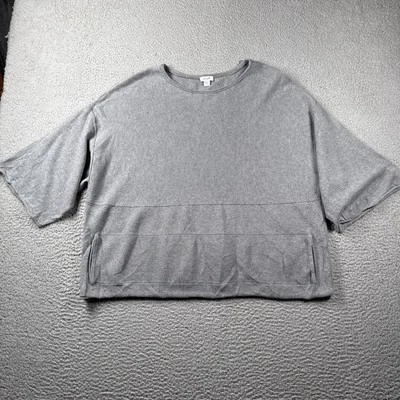 Top Jill Pure Jill para mujer XS gris manga 3/4 de gran tamaño bolsillo cuadrado Lagenlook Foto 1 de 4