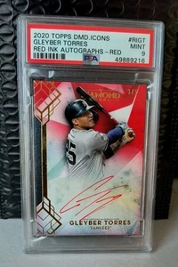 2020 Topps Diamond Icons Red Ink Autos Gleyber Torres #RIGT Red /5 PSA 9 POP 1 - Picture 1 of 4