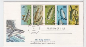 TurtlesTradingPost- American Fish 1986 #2205-09 Booklet Pane FDC Fleetwood - Picture 1 of 2
