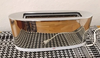 Vintage 2005 Alessi SG68 Two Slice Toaster Made in Italy Chrome White Tested - Image 1 of 4