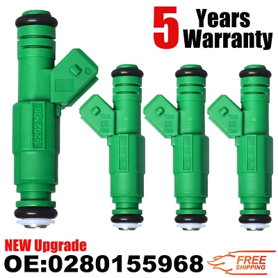 4 x NUEVO Inyector de combustible de actualización 0280155968 para Dodge Neon 1995-1999 no turbo 2,0 L Foto 1 de 4