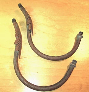 Paar antike Vintage Messing elektrische Wandleuchter Arme mit Akanthusblättern - Bild 1 von 3