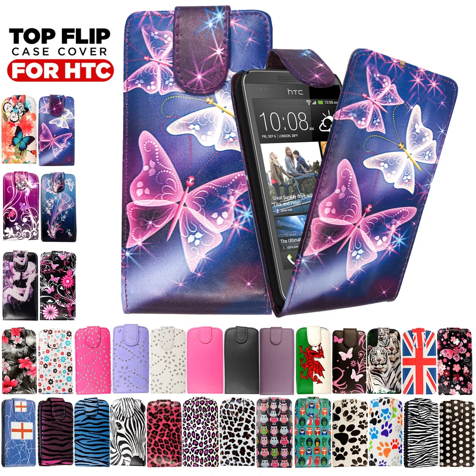 Case HTC Desire One M8 M9 820 700 620 500 G14 G16 G18 Flip Leather Wallet Cover - Image 1 of 1