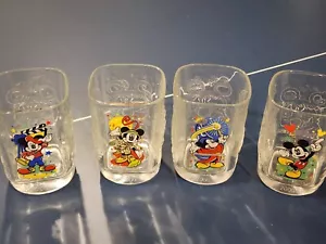 Vintage 2000 McDonalds Mickey Mouse Disney World Parks Millenium 4 Glass Set - Picture 1 of 7