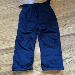 London Fog Ski Snow Pants Kids Youth Boy Girl M 10/12 Black Insulated EUC - Picture 1 of 12
