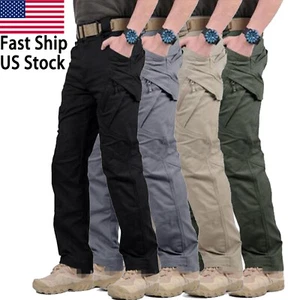 Pantaloni cargo tattici da uomo USA soldato taglio dritto pantaloni da lavoro combattimento outdoor AA - Foto 1 di 20