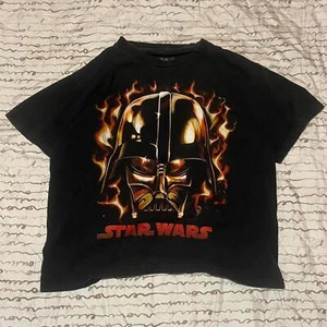 Y2K Kids Small Flaming Darth Vader Tee Shirt  - Picture 1 of 5