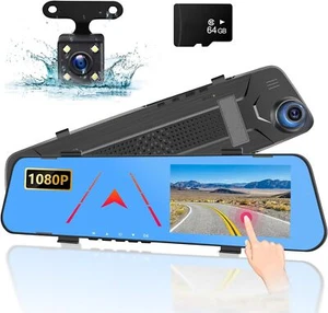 Espejo Retrovisor Con Camara Delantera & Trasera 3EN1 Coche Dash Cam Video DVR - Picture 1 of 6