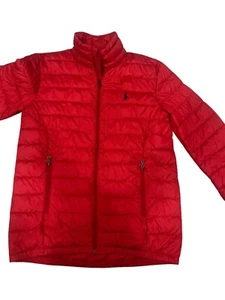 POLO Ralph Lauren Kids Red Puffer Jacket Coat Lightweight M (10/12) - Picture 1 of 6