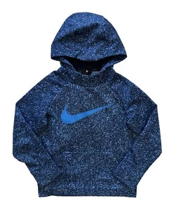 NIKE Boys Hoodie Dri-Fit Pullover Sweatshirt Blue Camo Logo Swoosh SIZE XS - Picture 1 of 8