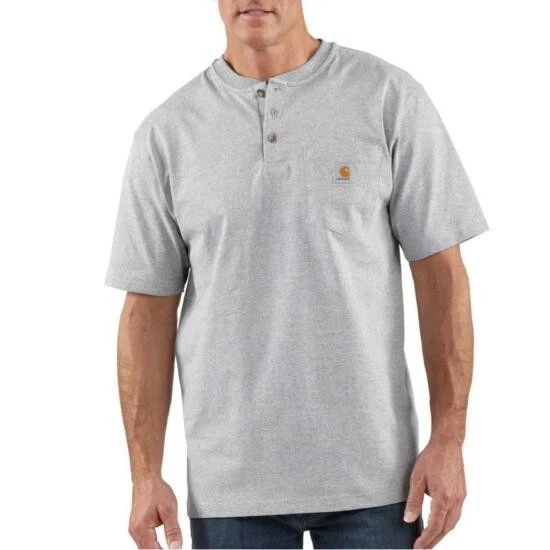 Men's Carhartt K84 Short Sleeve Workwear Henley T-Shirt - Image 1 of 1