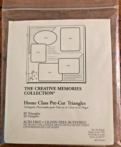 CREATIVE MEMORIES HOME CLASS PRE-CUT TRIANGLES - 80 TRIANGLES -NEW & NLA - Picture 1 of 2