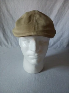 Levis Khaki Flat Cap Newsboy Cabbie Gatsby Hat Size M/L 100% Cotton Tan - EUC - Picture 1 of 11