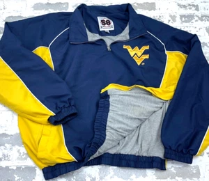West Virginia Mountaineers Jacket Men Large Pullover Windbreaker Lined WVU A19 - Picture 1 of 12