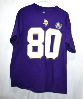 Minnesota Vikings #80 Chris Carter NFL Majestic Pro Salón de la Fama Camiseta Para Hombres XL Foto 1 de 4