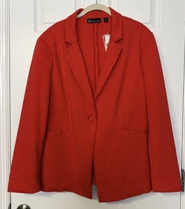 New York & Company Women’s Knit Blazer Size XL Red Career Casual Classic NWT - Picture 1 of 10