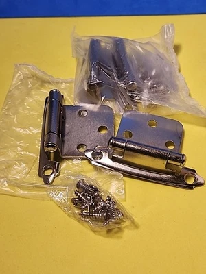 4 Bisagras de puerta de gabinete de acero cromado vintage nuevas antiguas artísticas decorativas - nuevas Foto 1 de 4