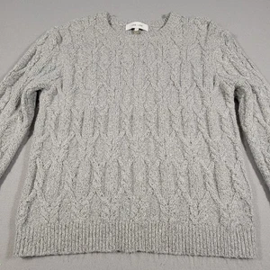 Anthropologie John + Jenn Cable Knit Sweater Women's Size Small Petite Gray - Picture 1 of 10