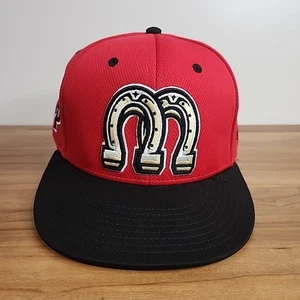 Billings Mustangs OC Sports Sz 7 1/4 Pioneer League Hat Cap Red Black Horseshoe - Picture 1 of 6