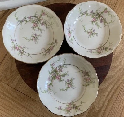 Theodore Haviland New York Rosalinde Fruit Bowl Sauce Dessert USA Set of 3 Read - Image 1 of 4