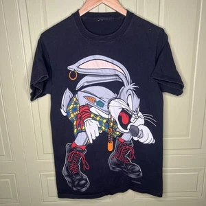 VTG Punk Bugs Bunny T-Shirt 1993 Single Stitch Looney Tunes Rock MEASUREMENTS - Picture 1 of 6
