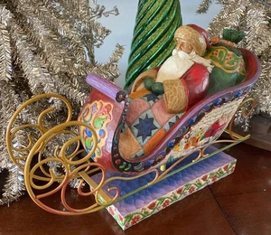 Jim Shore Heartwood Creek 2004 "Delivering Joy" Santa's Sleigh - Picture 1 of 9