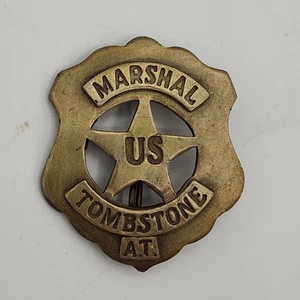 Tombstone Arizona Territory US Marshal Badge Replica 2" Brass Tone - Bild 1 von 6