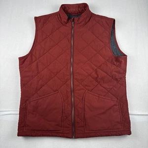 Gap Mens Layering Vest Quilted Maroon Pockets Large 866037 full zip preppy - Picture 1 of 11
