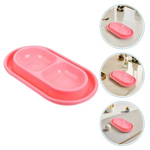 Cuencos dobles para perros gatos 2 piezas - Alimentador exterior de agua y comida para mascotas - Imagen 1 de 20