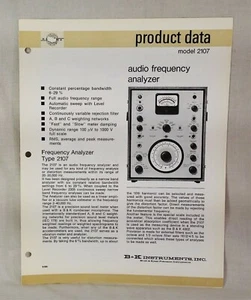 Analizador de frecuencia de audio vintage B&K tipo 2107 folleto de 4 pp  - Imagen 1 de 3