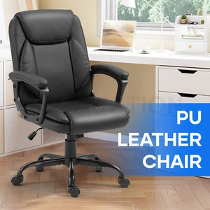 NEADER Ergonomic Office Chair Computer Executive Armchair Adjust Swivel PU Black - Picture 1 of 9