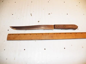 Vintage GENEVA FORGE Stainless 8" Blade Carving Knife w/ Wood Handle - Picture 1 of 3