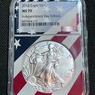 2018 SILVER EAGLE MS70 NGC INDEPENDENCE DAY EDITION   #446