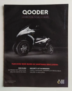 Pubblicita' Qooder Scooter Mobilita' Futuro 4 Ruote Advertising Werbung 2019(R3) - Photo 1 sur 1