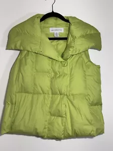 Liz Claiborne Green Puffer Vest Size Small Duck Down Fill Snap Closure - Picture 1 of 11