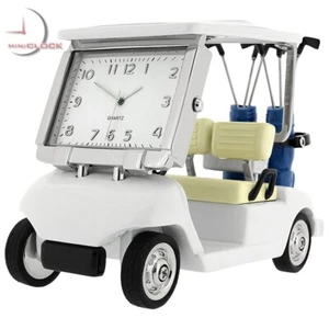 Mini Golf Cart Tischuhr - Druckguss, Neuheit Sammlerstück (weiß) - Bild 1 von 4