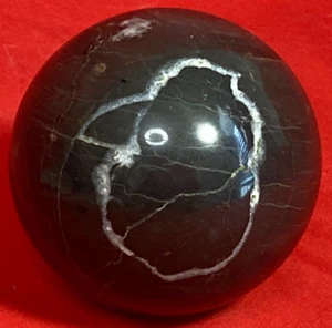 1,3 Pfund natürliche schwarze Onyx polierte Kugel aus Brasilien ca. 3 Zoll - Bild 1 von 6