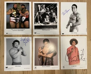 Lotto di 6 promo wrestling WWE WWF autografate 8x10 - Papa Shango Carlito ++ con certificato di autenticità - Foto 1 di 1