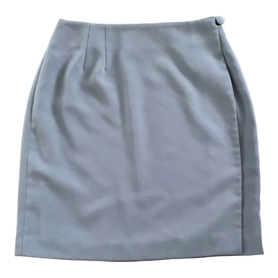 Geoffrey Beene Sport Womens Wrap Skirt Mini Gray Solid Mid Rise Button Pencil 10 Foto 1 de 4