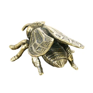 Brass Insect Vintage Decor Good Luck Bronze Animals Statue Office Child - Picture 1 of 12