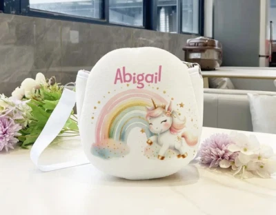 Personalised Girls Unicorn Shoulder Bag Wallet Crossbody  Lucky Purse Gift Idea - Image 1 of 2