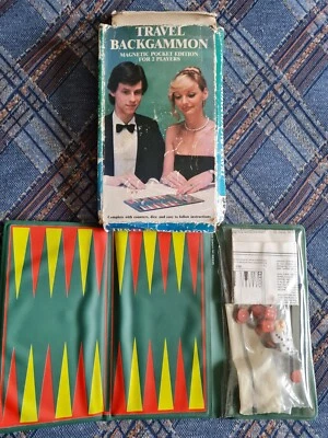  Travel Magnetic Backgammon Board Vintage Game By Michael Stanfield  - Image 1 of 3