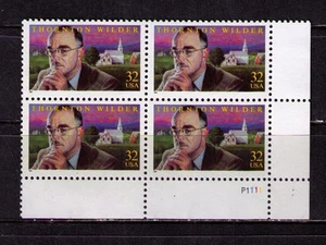 US USA Sc# 3134 MNH FVF PL# BLOCK Thornton Wilder Writer Author Pulitzer - Picture 1 of 1