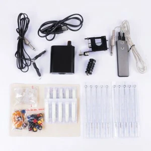 WOO Kit Completo Attrezzi Tatuaggio Macchina Motore Professionale per Principianti Studenti 110V-240V - Foto 1 di 9