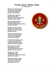 Boy Scout Poem suitable for framing - "The Boy Scout's Mother Asked" signed ! - Picture 1 of 3
