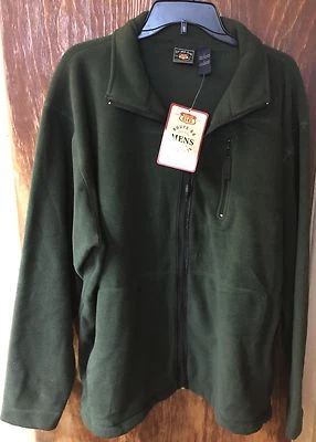 MENS ~ ROUTE 66 ~ SZ L ~ MOSS GREEN FLEECE FULL ZIP JACKET - Image 1 of 3